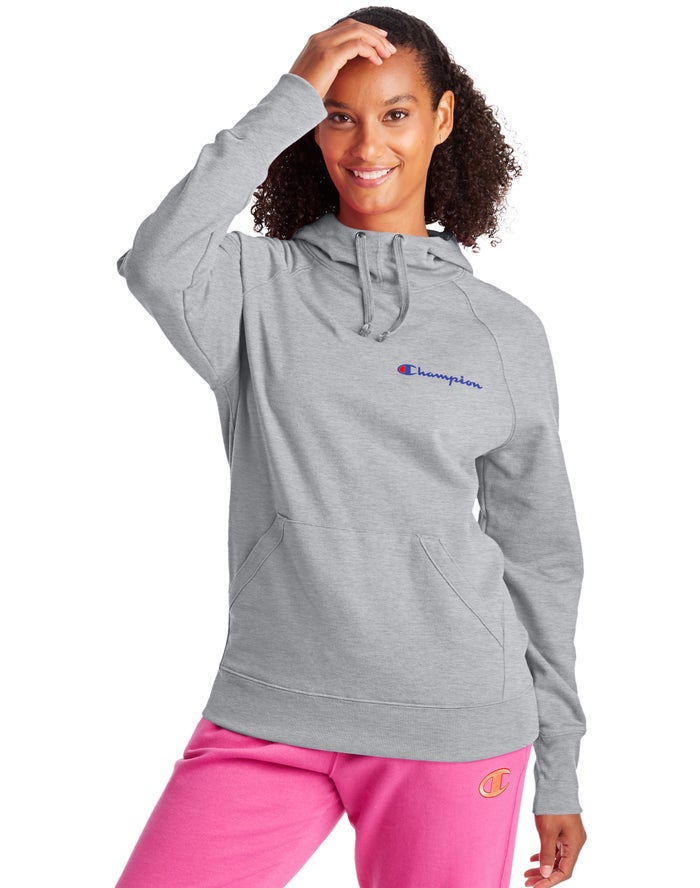 Champion Hoodie Dames - Grijs - Powerblend Script Logo ( 104938-NEC )